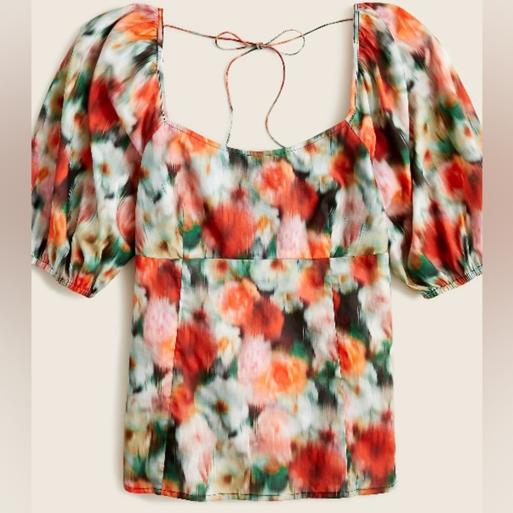 J. Crew x Liberty Hazy Days Floral Squareneck‎ Top Blouse Size 12